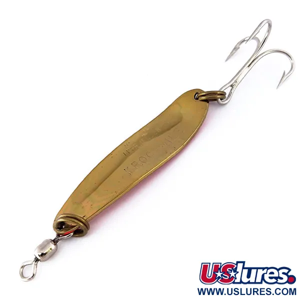 Luhr Jensen Krocodile Die #4 UV Blizgė, Žalvaris/Oranžinė, 14g, #10111