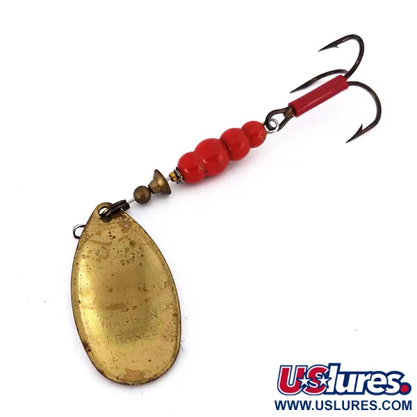 Mepps Aglia 5 Sukrė, Raudona / Balta / Žalvaris, 14g, #10136