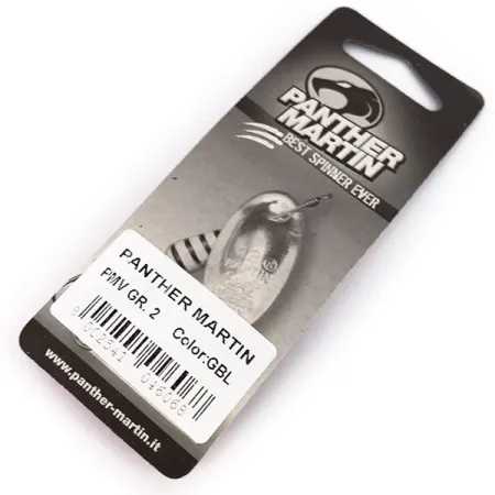 Panther Martin 2 Sukrė, Auksinė-Juoda, 2.5g, Ašis per lapelį, #10243