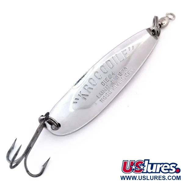 Luhr Jensen Krocodile Die #4 Vartiklė, Nikelis / Mėlyna, 19g, JAV, #10296