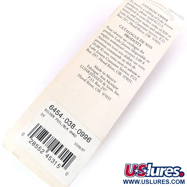 Luhr Jensen P.J.POP Poperis Medis, Silver Foil/Blk Shad, 10.5g, #10499