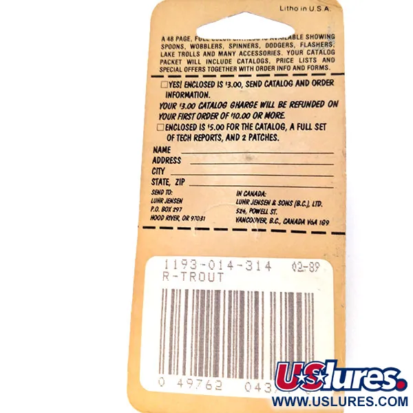 Luhr Jensen Hus-lure Blisgė, Vaivorykštinis upėtakis, 7g, #10637