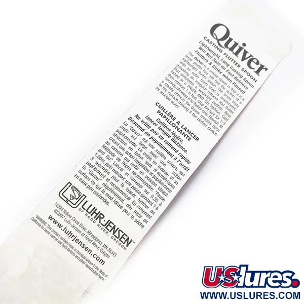 Luhr Jensen Quiver Blizgė, Sidabras, 39g, Asimetriškas Kūnas, #11407