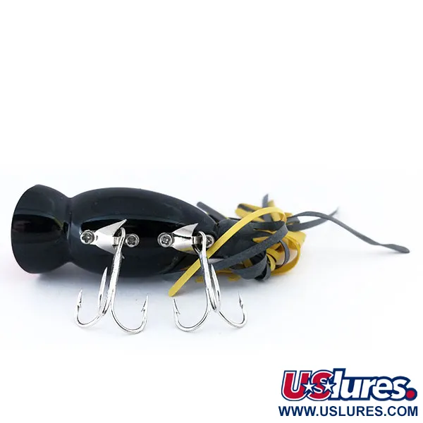 Fred Arbogast Hula Popper Paviršinis Masalas, Juoda / Raudona, 10g, #10687