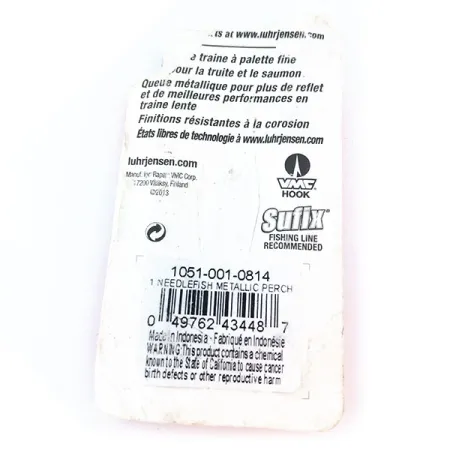 Luhr Jensen Needlefish 1 Blizgė, Fire Tiger, 2g, Flipper, #1051-001-0814