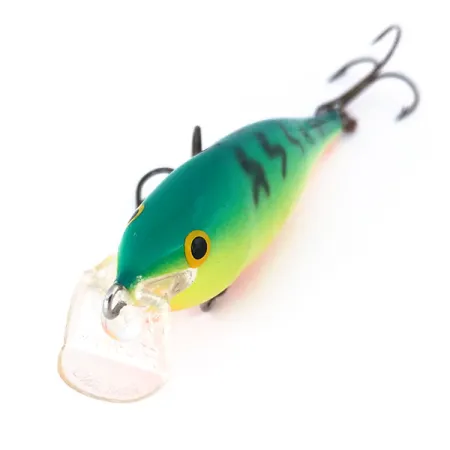 Rapala Shallow Shad Rap 08 Vobleris, Fire Tiger, 9g, Balsa, #10998