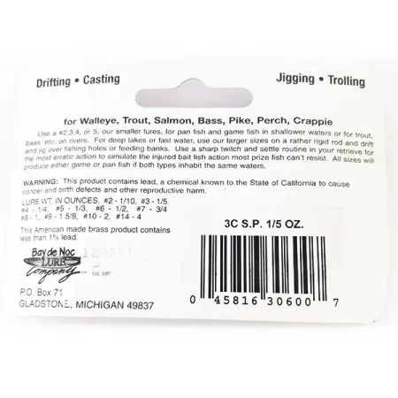 Bay de Noc Swedish pimple 3 Blizgė, Varis, 5.7g, Atšvaitas, #11112