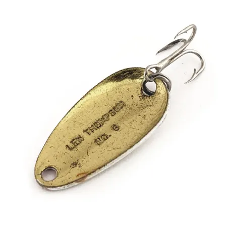 Len Thompson #6 Blinkė, Balta/Raudona, 3.5g, Žalvaris, #11312