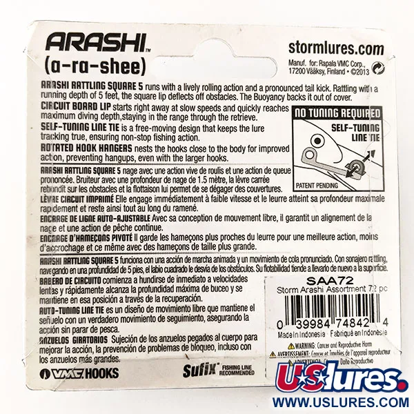 Storm Arashi Rattling Square 5 Vobleris, Bluegill, 18g, Kompozitas, #11332