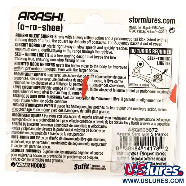 Storm Arashi Silent Square 5 Vobleris, Blue Chart Shad, 18g, #11706