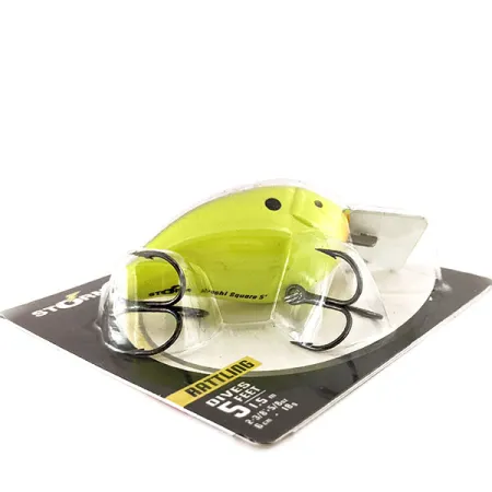 Storm Arashi Rattling Square 5 Vobleris, Black Chartreuse Shad, 18g, #11335