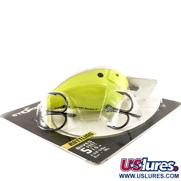 Storm Arashi Rattling Square 5 Vobleris, Black Chartreuse Shad, 18g, #11335