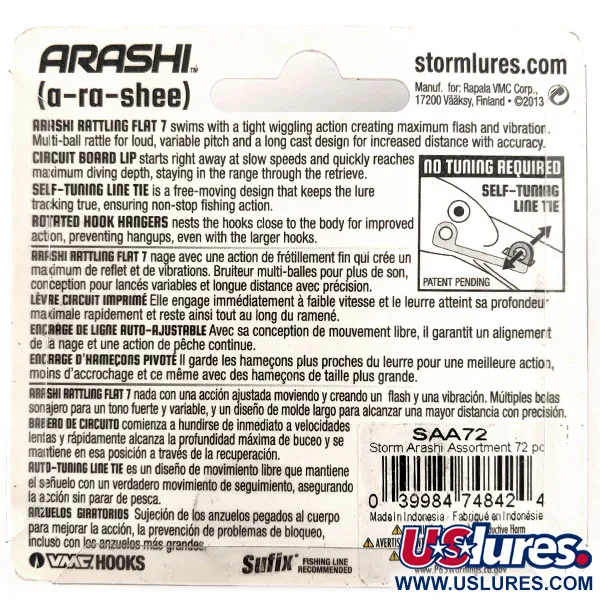 Storm Arashi Rattling Flat 7 Crankbait, Mėlyna/Sidabrinė, 12g, #11347