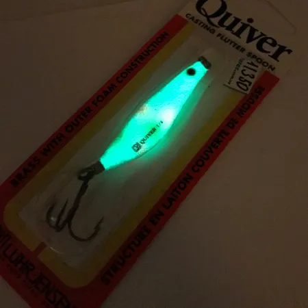 Luhr Jensen Quiver Glow Blizgė, Glow, 7g, Žalvaris/Puta, #11350