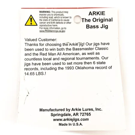 Arkie Lures Weedless Arkie Bass Jig, Juoda/Mėlyna, 7g, Nežolėta, #11353