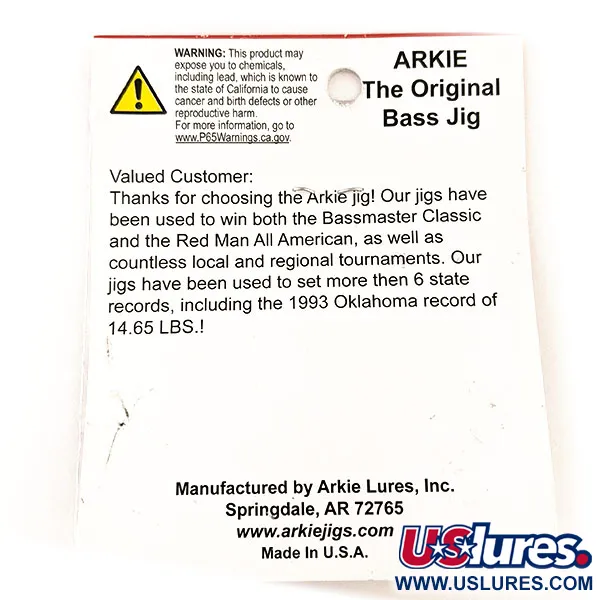 Arkie Lures Weedless Arkie Bass Jig, Juoda/Mėlyna, 7g, Nežolėta, #11353