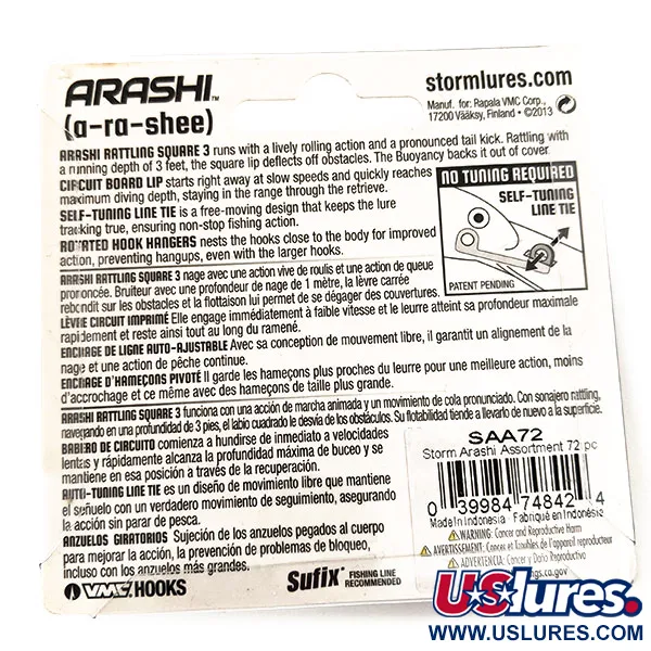 Storm Arashi Rattling Square 3 UV Vobleris, Parrot, 14g, UV, #11664