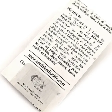 Northland Macho Minnow Blizgė, Mėlyna/Glow, 11g, KickerTail, #11469