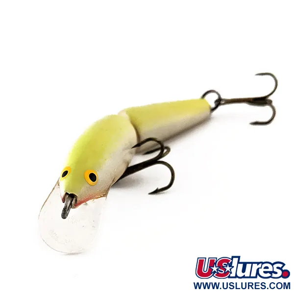 Rapala Jointed J9 Vobleris, Chartreuse, 7g, Balzos Mediena, #11572