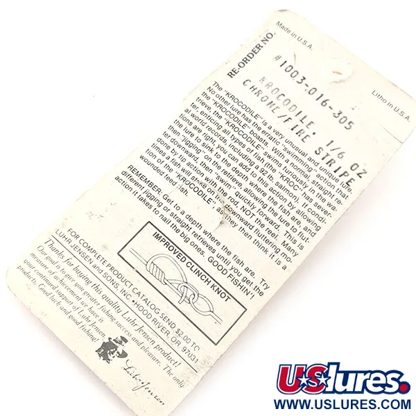 Luhr Jensen Krocodile Blizgė, Nikelis/Raudona, 4,7g, Fire Stripe, #1003