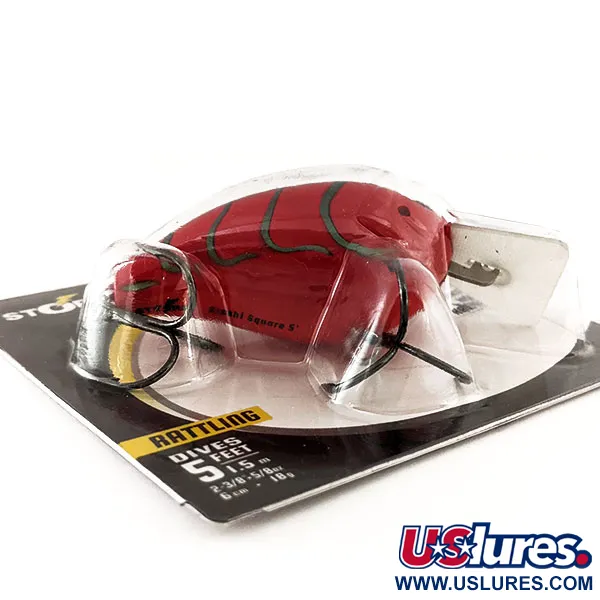 Storm Arashi Rattling Square 5 Crankbait, Red Craw, 18g, garsinis, #11672