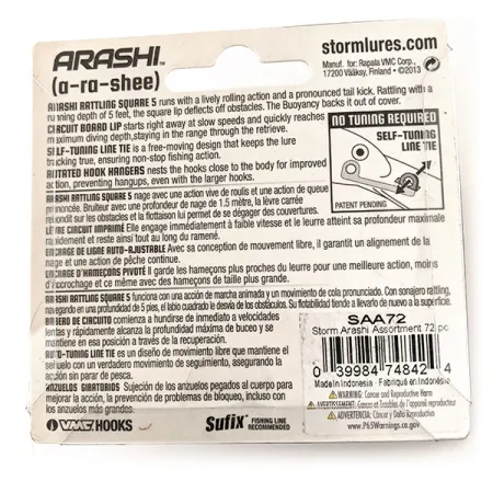 Storm Arashi Rattling Square 5 Crankbait, Red Craw, 18g, garsinis, #11672