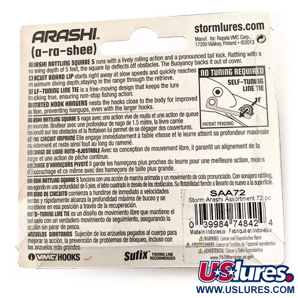 Storm Arashi Rattling Square 5 Crankbait, Red Craw, 18g, garsinis, #11672