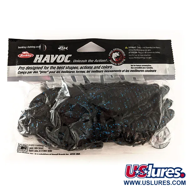 Berkley Havoc Craw Fatty Guminukas, Black Blue Fleck, 10cm, #11699