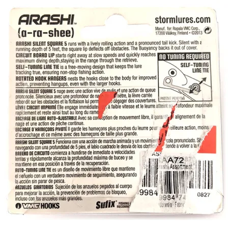 Storm Arashi Silent Square 5 Vobleris, Red Craw, 18g, Silent, #11710