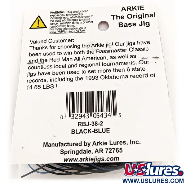 Arkie Lures Weedless Arkie Jig The Original, Juoda/Mėlyna, 7g, #11827