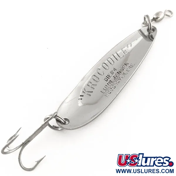 Luhr Jensen Krocodile Die #4 Blizgė, Nikelis/Mėlyna, 14g, Retro, #11868