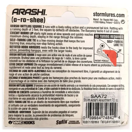 Storm Arashi Rattling Square 3 Vobleris, Blue Back Shad, 14g, #11952