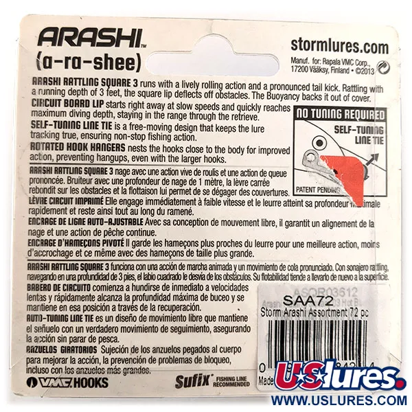 Storm Arashi Rattling Square 3 Vobleris, Blue Back Shad, 14g, #11952