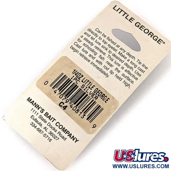 Mann's Bait Little George Tail Spinner, Kaltas Nikelis, 12g, #12135