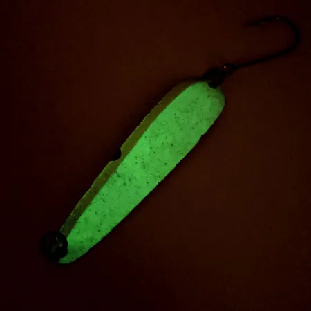 Luhr Jensen Flutter Spoon Glow Blizgė, Nikelis/Balta/Geltona, 4g, #12142