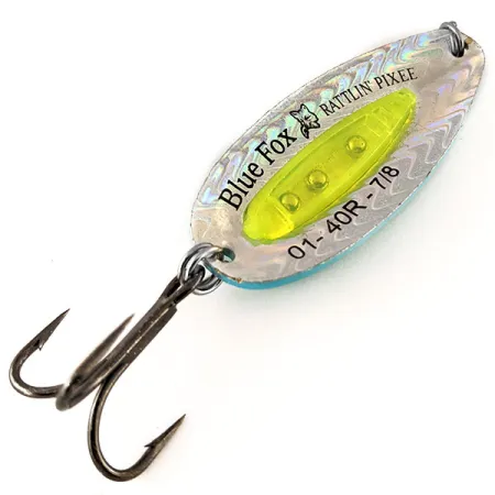 Blue Fox Rattlin Pixee Blizgė, Rainbow Herring / Yellow, 24g, #12336