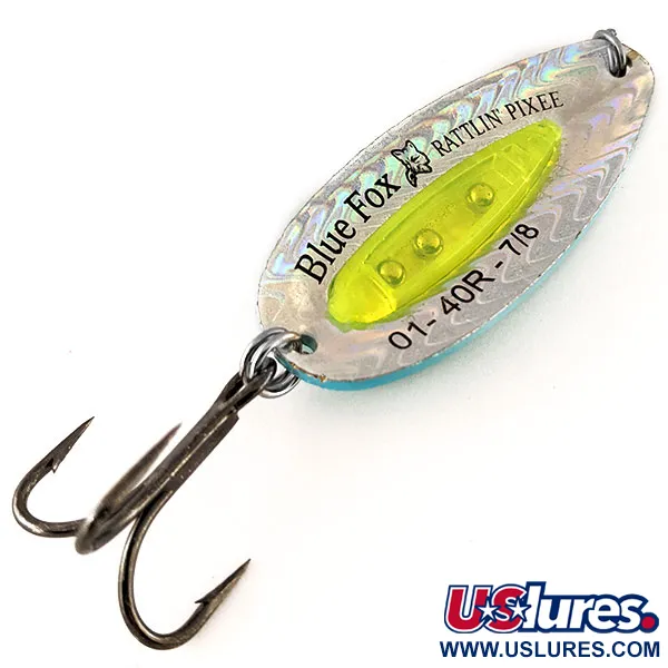 Blue Fox Rattlin Pixee Blizgė, Rainbow Herring / Yellow, 24g, #12336