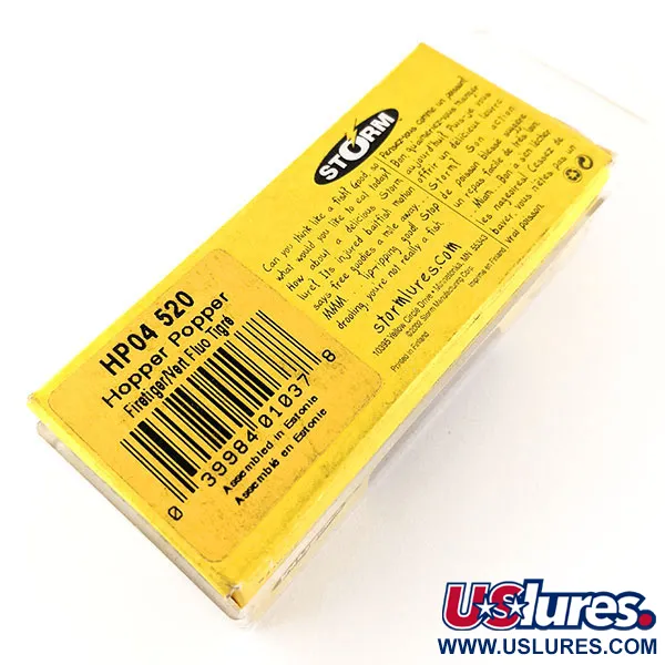 Storm Hopper Popper Paviršinis Masalas, Fire Tiger, 2g, #HP04 520