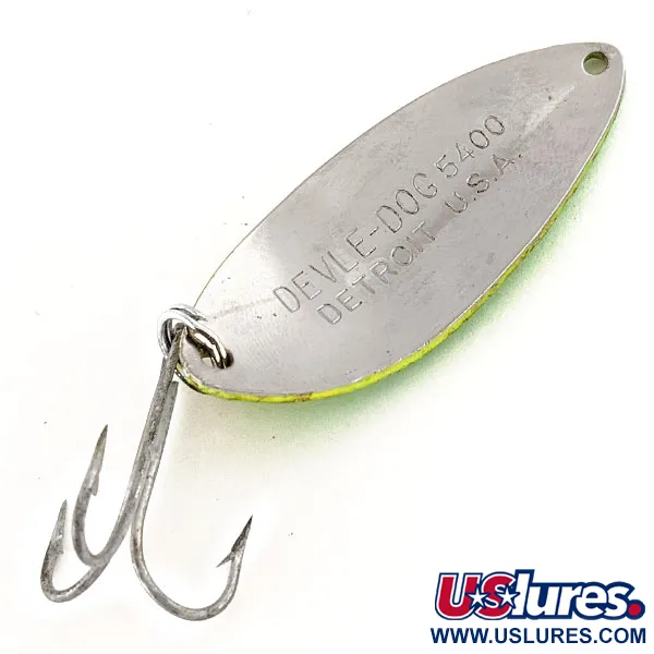 Dardevle Devle Dog 5400 UV Vartiklė, Geltona/Žalia/Nikelis, 14g, #12409