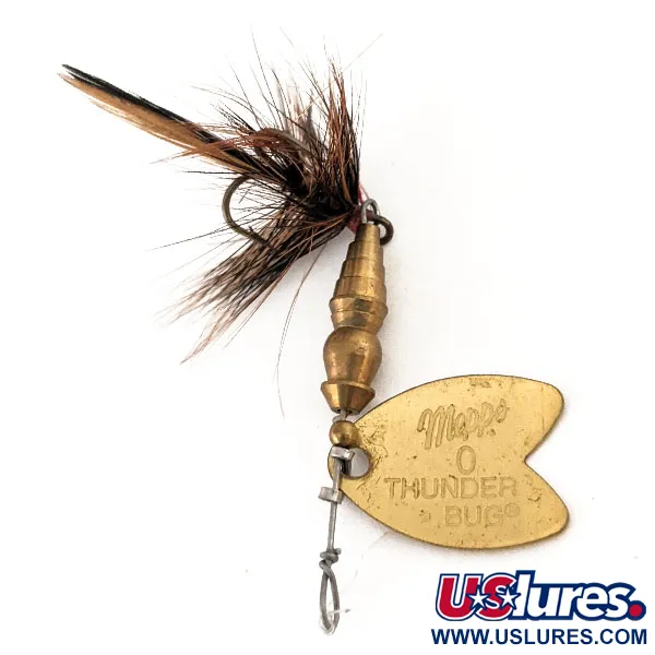 Mepps Thunder Bug Sukrė, Auksinė, 2.8g, Plunksnuotas Trišakis, #12557