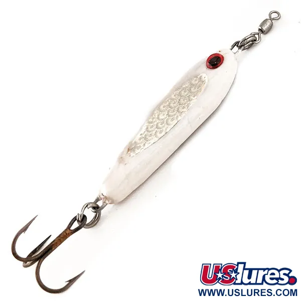 Bubba-Baits Zig Zag Spoon Jig Lure Vertikali blizgė, Balta, 21g, #12571
