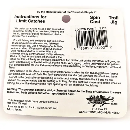 Bay de Noc Do-Jigger #3 UV Vartiklė, Nikelis/Geltona, 9g, UV, #12672