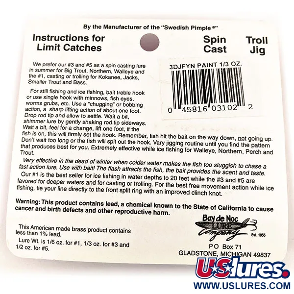 Bay de Noc Do-Jigger #3, auksinė, 9,4 g, blizgė #15815