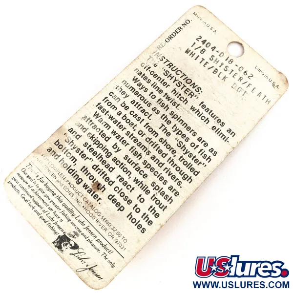 Luhr Jensen Shyster Sukrė, Nikelis/Balta, 3.5g, Plunksnų Trišakis, #12689