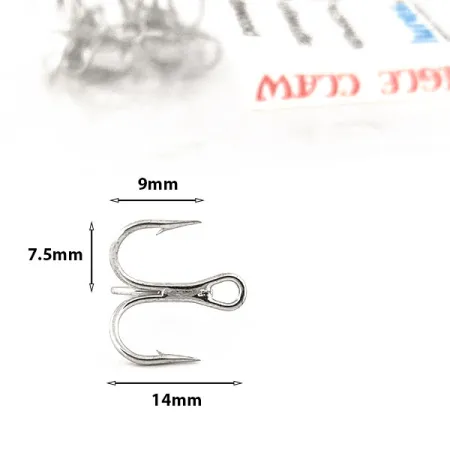 Eagle Claw 957, #8, Nikelis, Trišakis kablys #12805