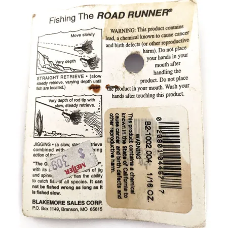 Blakemore Baits Road Runner Marabou Jig, Juoda, 3.5g, Underspin, #12896