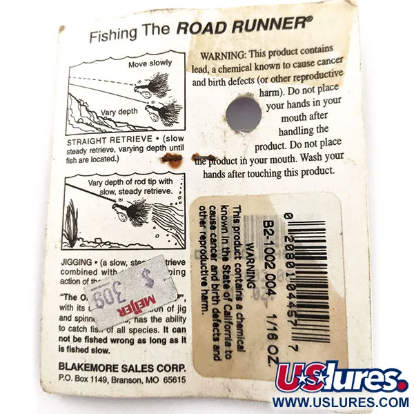 Blakemore Baits Road Runner Marabou Jig, Juoda, 3.5g, Underspin, #12896