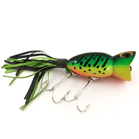Fred Arbogast Hula Popper Masalas, Fire Tiger, 14g, #12918
