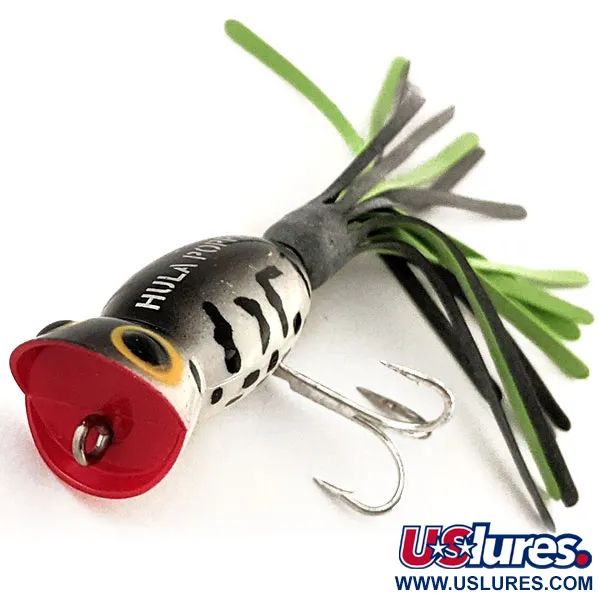 Fred Arbogast Hula Popper Masalas, White Tiger, 3g, Hula sijonėlis, #12928