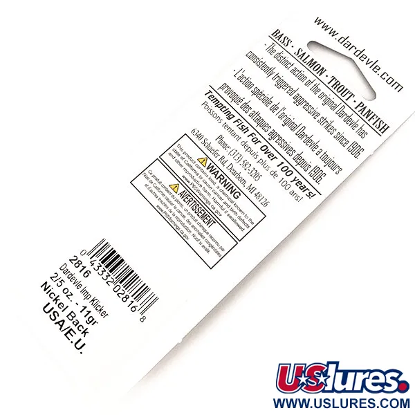 Dardevle Imp Klicker Blizgė, Raudona/Balta/Nikeliuota, 11g, Garsas, #13016